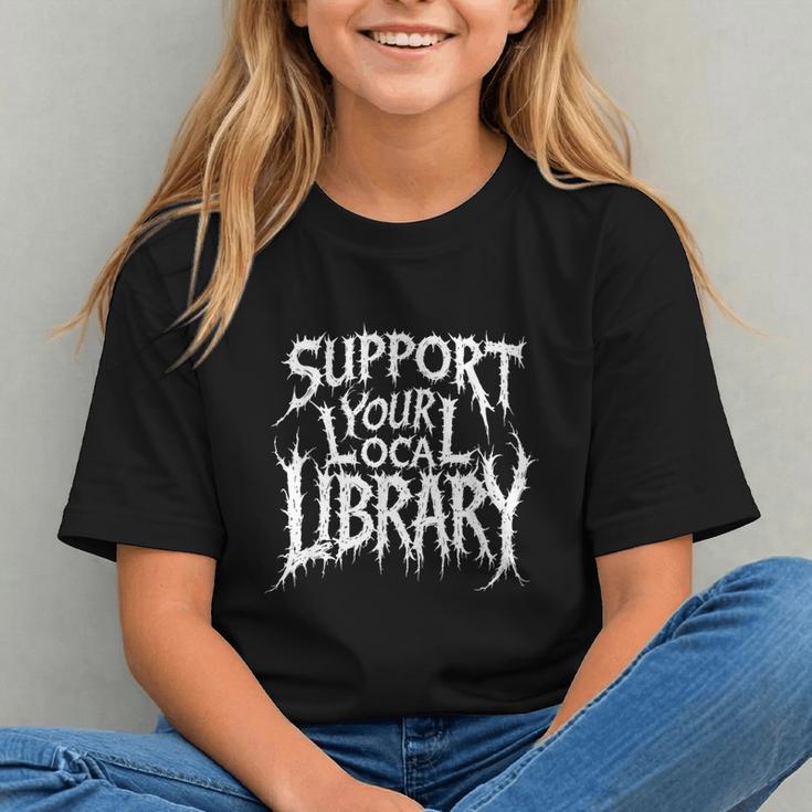 Gothic Support Your Local Library Lovers Book Graphic Youth