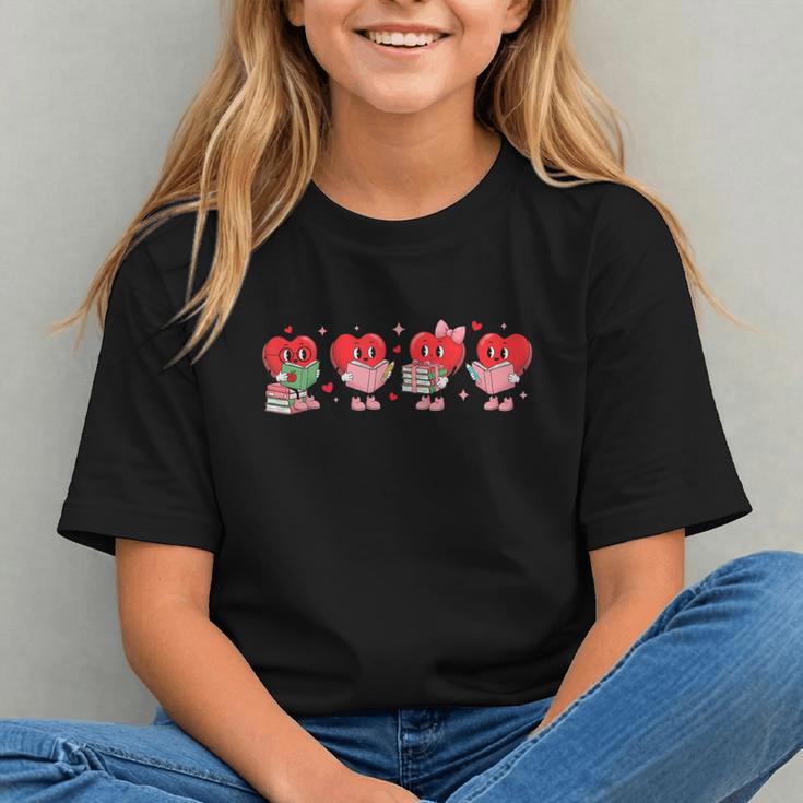 Heart Reading Books Valentine Teacher Library Book Lover Graphic Youth