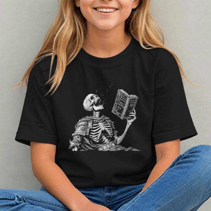 Hilarious Skeleton Holding a Book And Laughing Gothic Graphic Youth Hilarious Skeleton Holding a Book And Laughing Gothic Graphic Youth