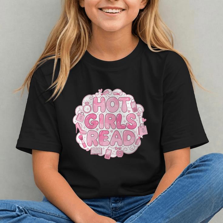 Hot Girls Read Pink Aesthetic Book Lover Reading Graphic Youth