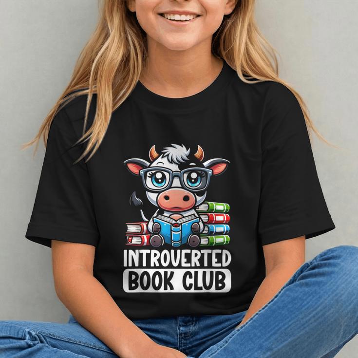 Introverted Book Club Reading Lover Cow Graphic Youth