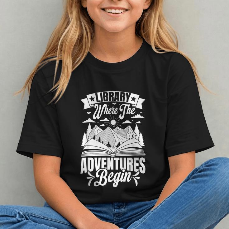 Library Where The Adventures Begin Librarian Book Readers Graphic Youth
