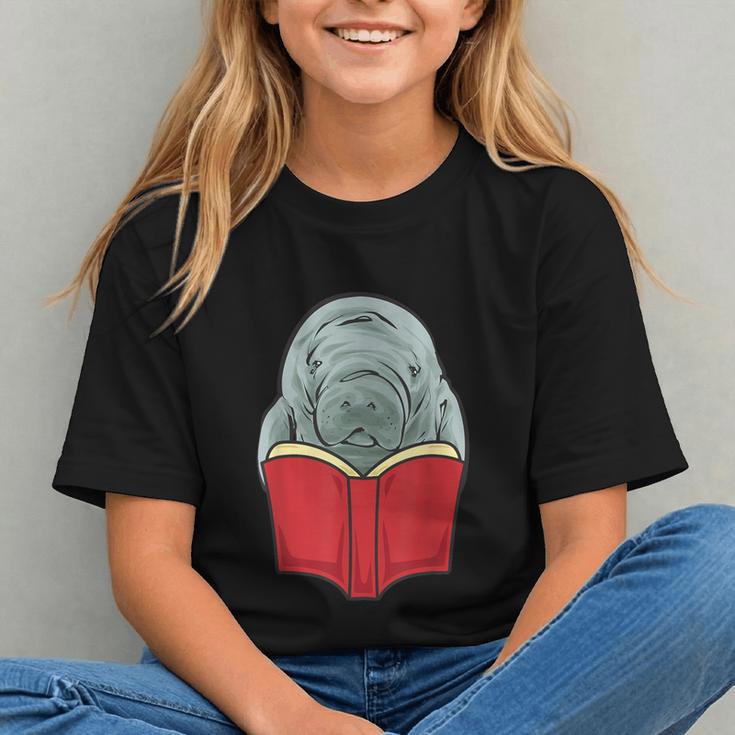 Manatee Reading Books Sea Animal Manatee Graphic Youth Manatee Reading Books Sea Animal Manatee Graphic Youth