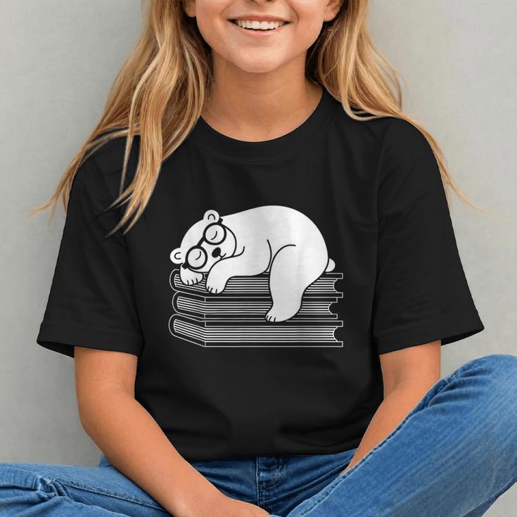 Polar Bear Reading Book Pajama Sleep Graphic Youth