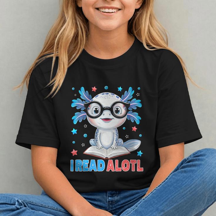 I Read Alotl Cute Axolotl Reading Book Lover Graphic Youth