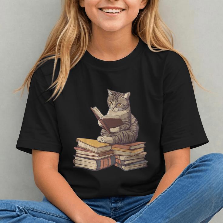 Reading Cat Book Lover Graphic Youth