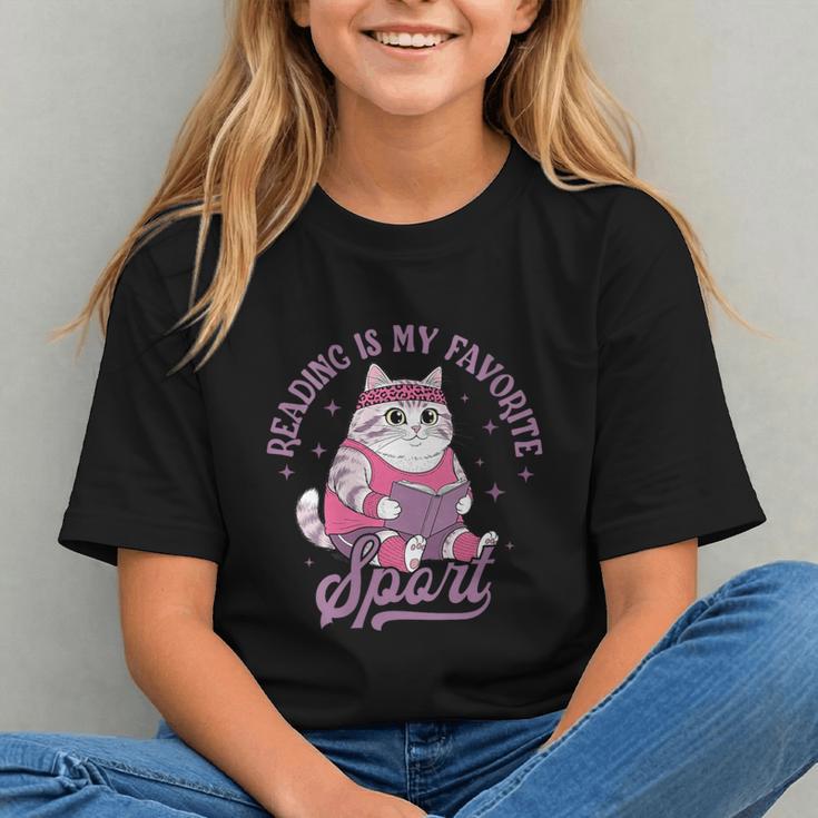 Reading Is My Favorite Sport Bookworm Cat Lover Book-Club Graphic Youth
