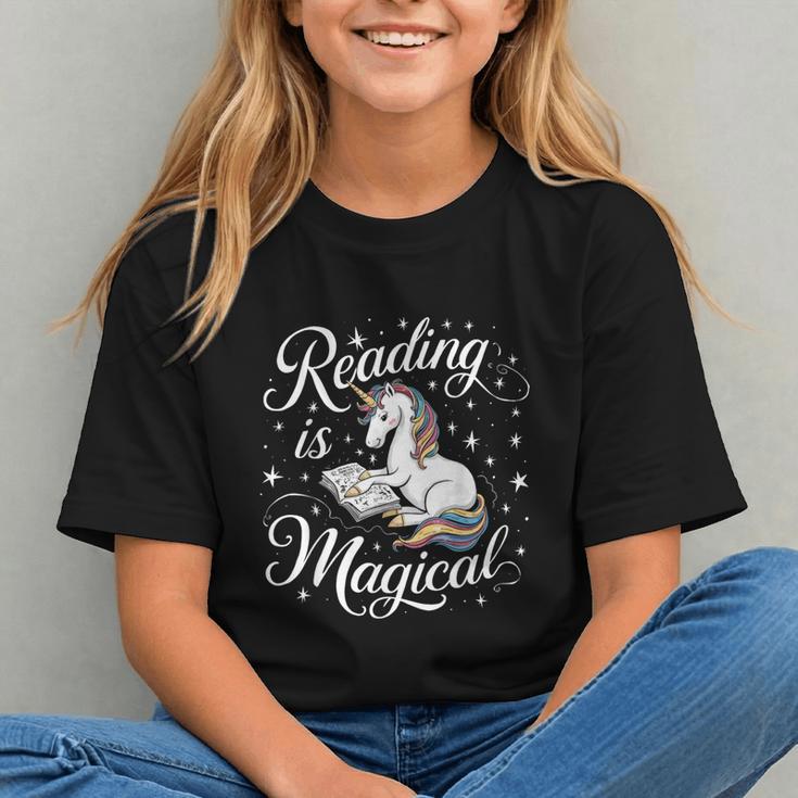 Reading Is Magical Unicorn Book Lover Fantasy Kids Graphic Youth