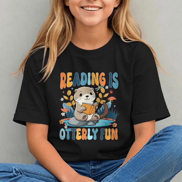 Reading Is Otterly Fun Sea Otter Book Lover Bookworm Graphic Youth