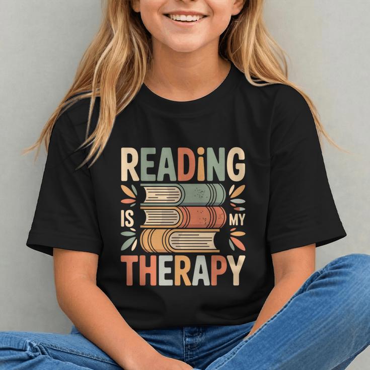 Reading Is My Therapy Book Lover Graphic Youth