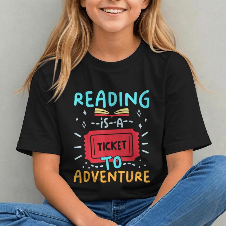 Reading Is A Ticket To Adventure Fun Book Lovers Fun Graphic Youth