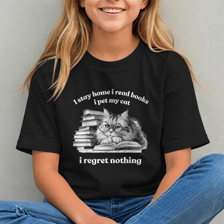 Retro I Stay Home I Read Books I Pet My Cat I Regret Nothing Graphic Youth