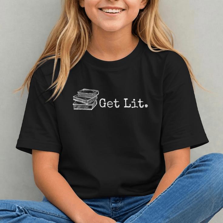 Stack Of Books Get Lit Book Reading Reader Graphic Youth