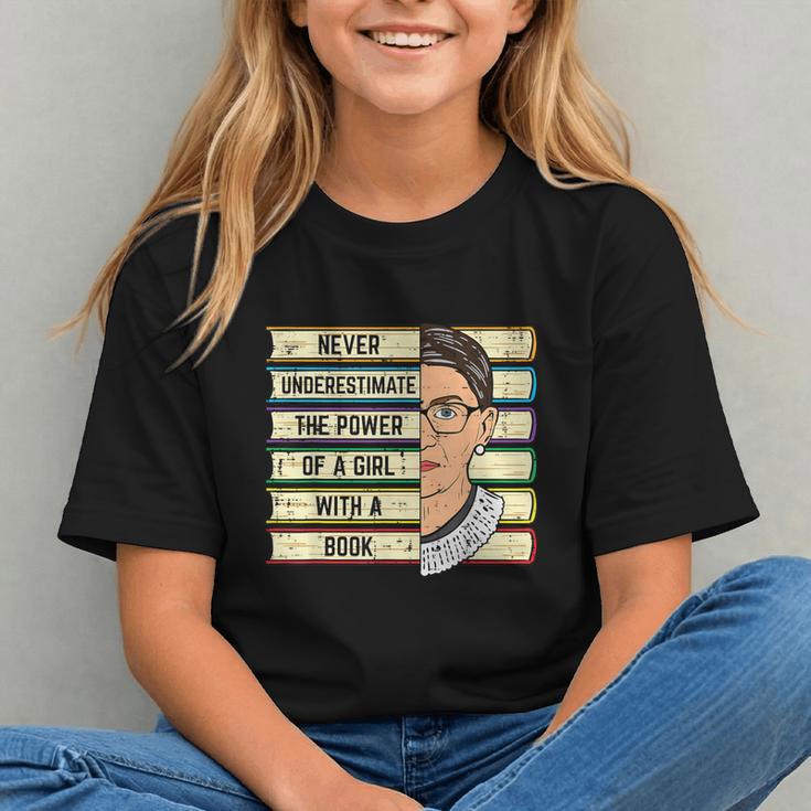 Never Underestimate Girl Read Book Reading Librarian Women Graphic Youth