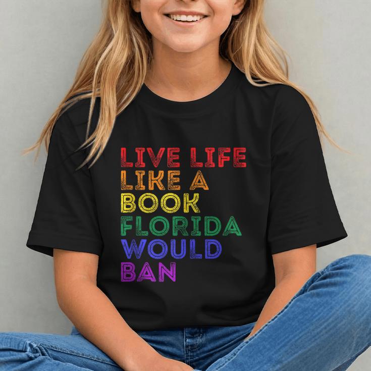 Vintage Live Life Like A Book Florida Would Ban LGBT Month Graphic Youth