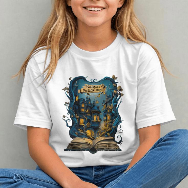 4 Books Are Portable Magic Bookish Reading Nerd Quote Graphic Youth