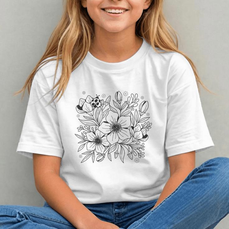 Adult Coloring Book Style Flowers And Ladybug Self Coloring Graphic Youth Adult Coloring Book Style Flowers And Ladybug Self Coloring Graphic Youth