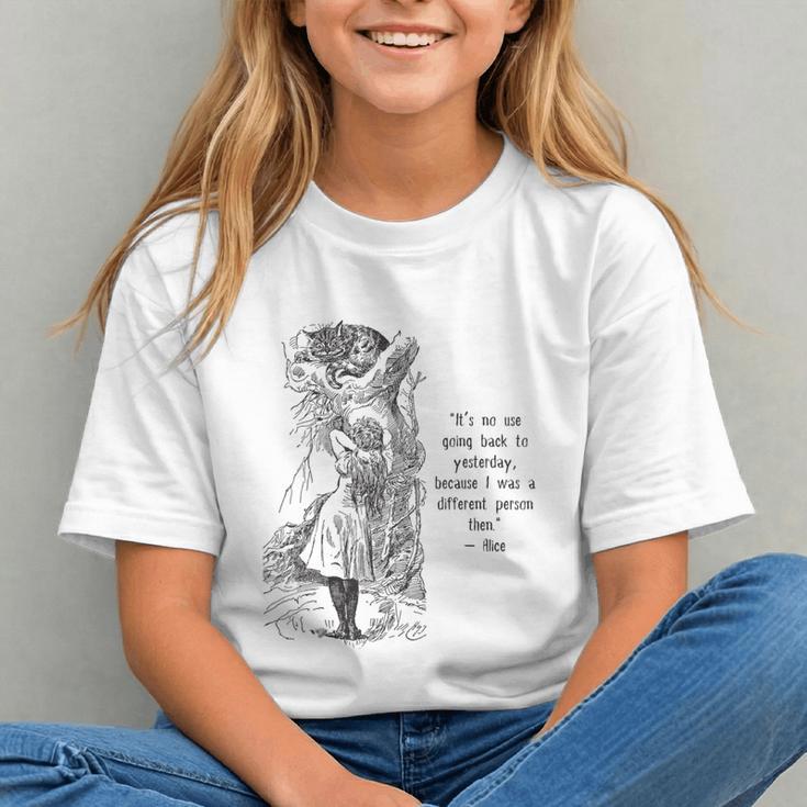 Alice Adventures Wonderland Vintage Book Quote Lewis Carrol Graphic Youth
