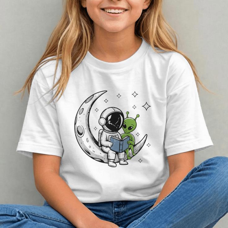 Astronaut Reading Book To Alien Moon Space Astronomy Graphic Youth Astronaut Reading Book To Alien Moon Space Astronomy Graphic Youth