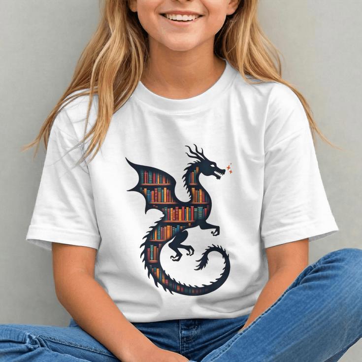 Book Lover Bookworm Reading Books Dragon Graphic Youth