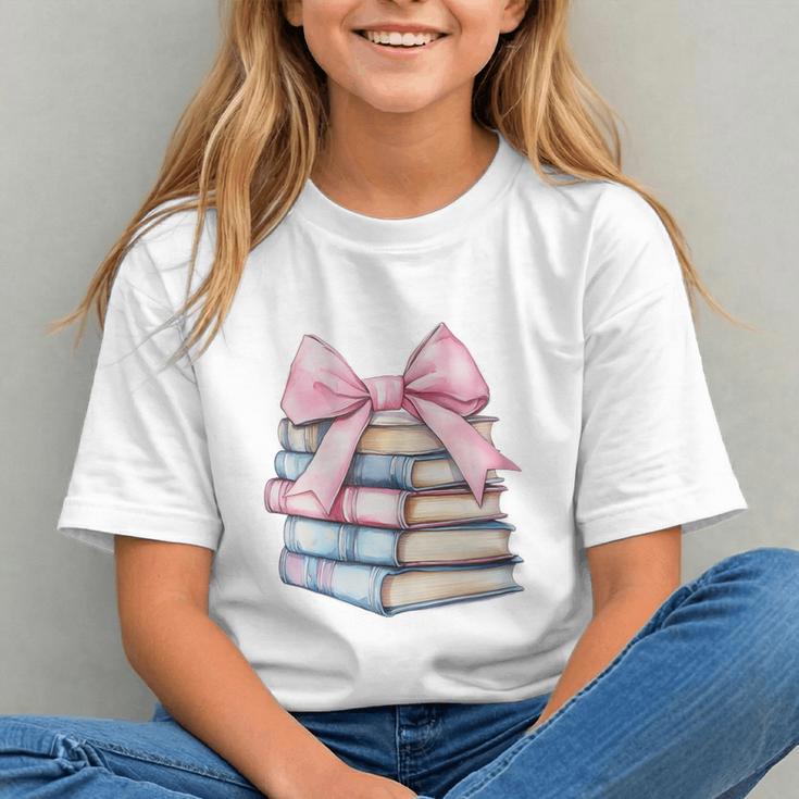 Book Lover Coquette Bow Pink Dainty Ribbon Cute Bookworm Graphic Youth