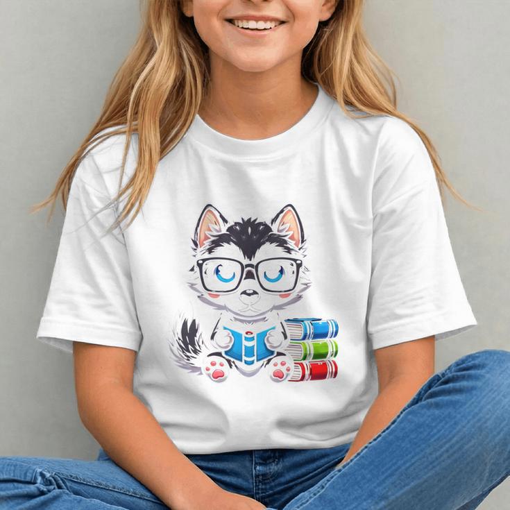 Book Lover Reading Husky Dog Graphic Youth