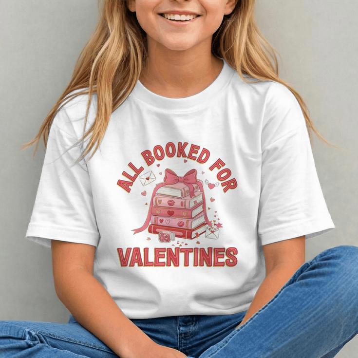 All Booked For Valentines Bow Heart Book Lover Valentine Day Graphic Youth