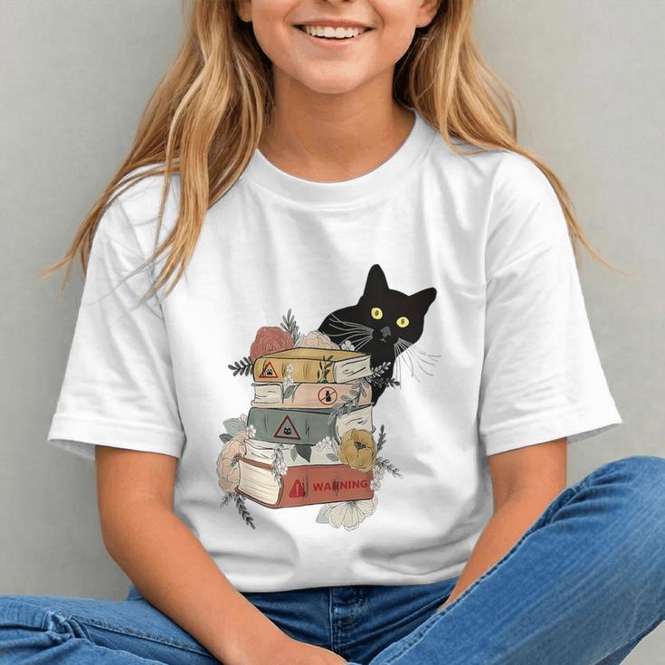 Cat And Books Flowers Reading Club Cat Lover Bookworm Graphic Youth Cat And Books Flowers Reading Club Cat Lover Bookworm Graphic Youth