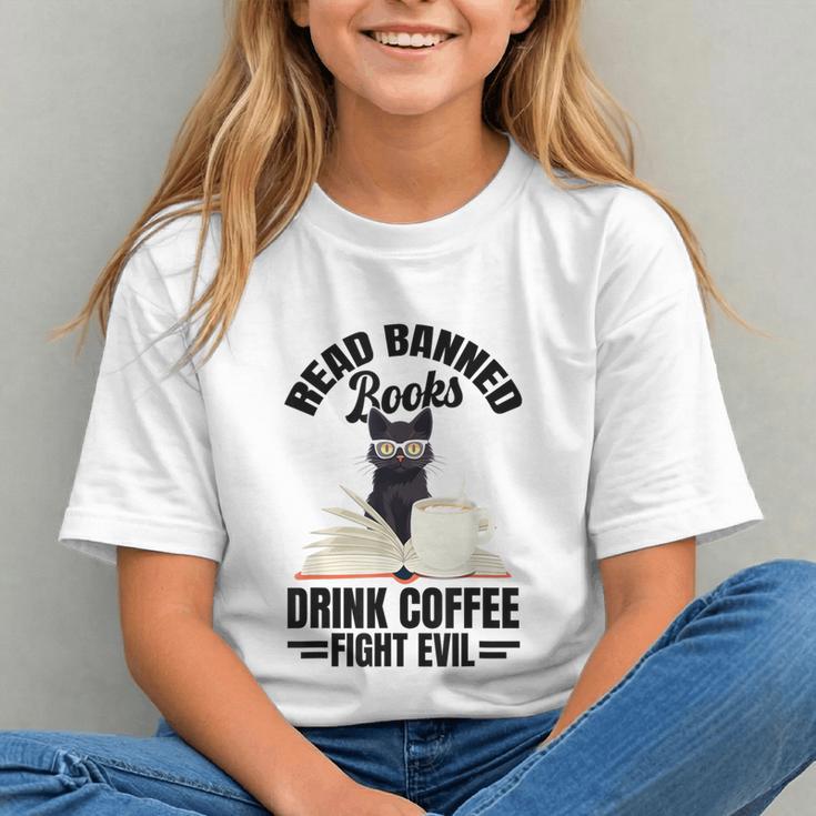 Cat I Read Banned Books Shirt Bookworm Avid Reader For Men Women Kids Graphic Youth