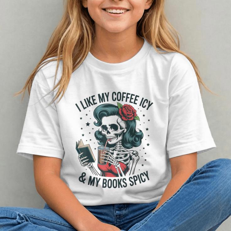 I Like My Coffee ICY & My Books Spicy For Book Lovers Graphic Youth I Like My Coffee ICY & My Books Spicy For Book Lovers Graphic Youth