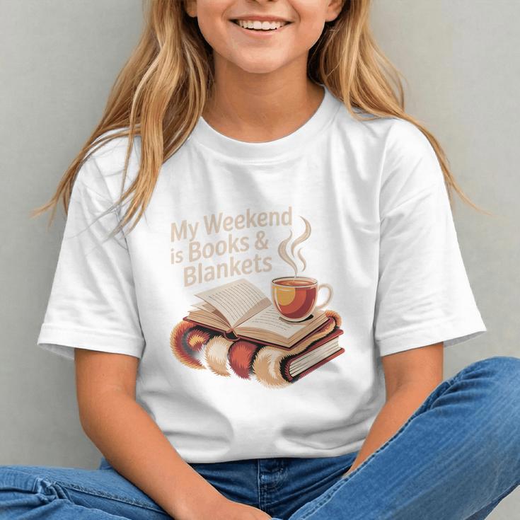 Cozy My Weekend Is Books Blankets Reading Tea Lover Premium Graphic Youth