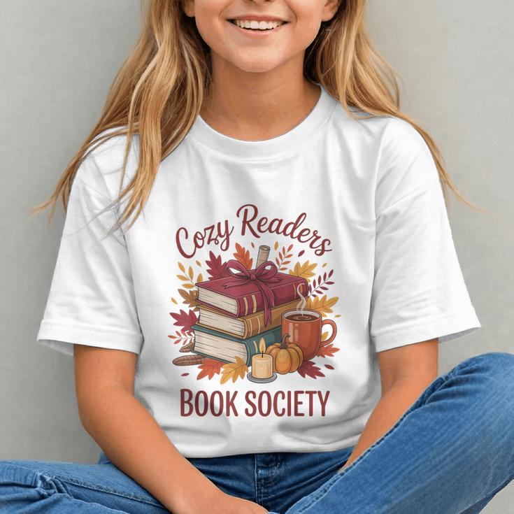 Cozy Readers Book Society Fall Autumn Floral Pumpkin Season Graphic Youth