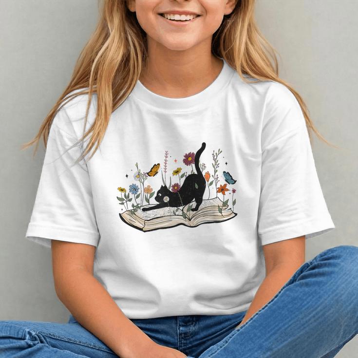 Cute Cat Flower Garden Book Kitty Reading Floral Men Women Girls Kids Graphic Youth Cute Cat Flower Garden Book Kitty Reading Floral Men Women Girls Kids Graphic Youth