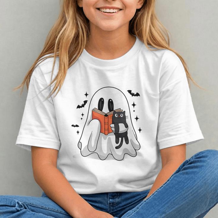 Cute Halloween Ghost Reading Book Graphic Youth