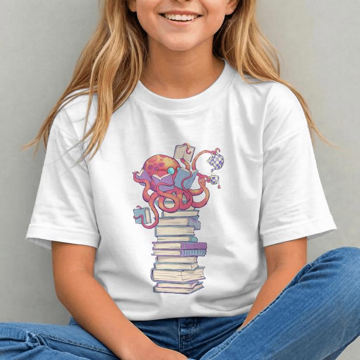 Cute Octopus Bookworm Fun Reading Tee For Book Lovers Graphic Youth Cute Octopus Bookworm Fun Reading Tee For Book Lovers Graphic Youth
