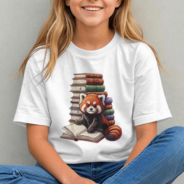 Cute Red Panda Reading Book Animal Bookworm Graphic Youth