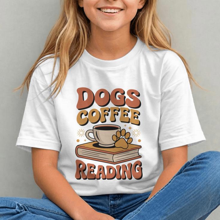 Dogs Coffee Reading Book Lover Graphic Youth