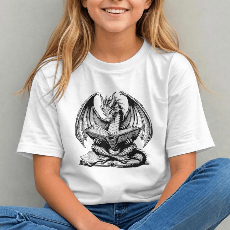 Dragon Reading Book Bookworm Books Dragon Lover Learning Graphic Youth