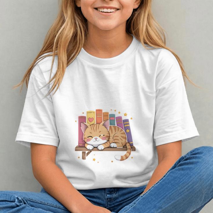 Easily Distracted By Cats And Books Cute Cat Sleeping Girls Graphic Youth Easily Distracted By Cats And Books Cute Cat Sleeping Girls Graphic Youth