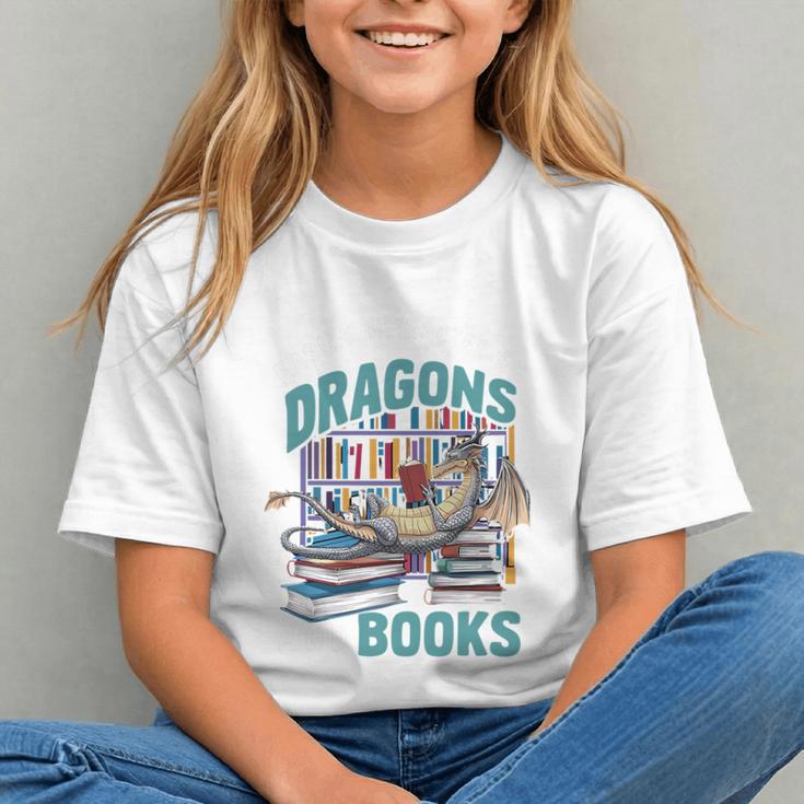 Easily Distracted By Dragons And Books Bookworm Graphic Youth