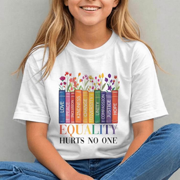 Equality Hurts No One LGBTQ Pride Books And Flowers Graphic Youth Equality Hurts No One LGBTQ Pride Books And Flowers Graphic Youth