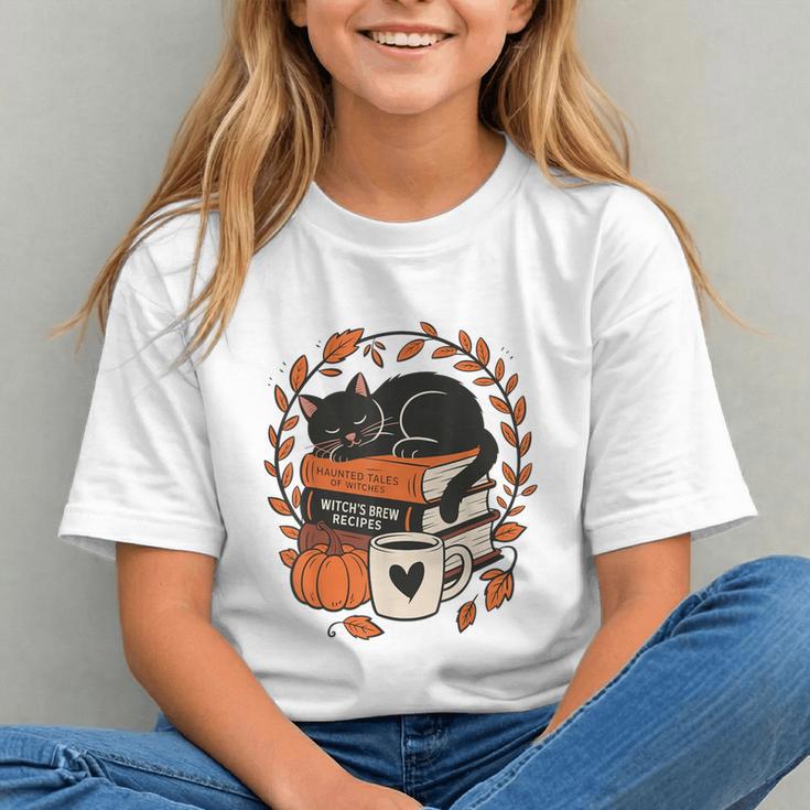 Fall Book Teacher Cat Books Halloween Autumn Librarian Graphic Youth Fall Book Teacher Cat Books Halloween Autumn Librarian Graphic Youth