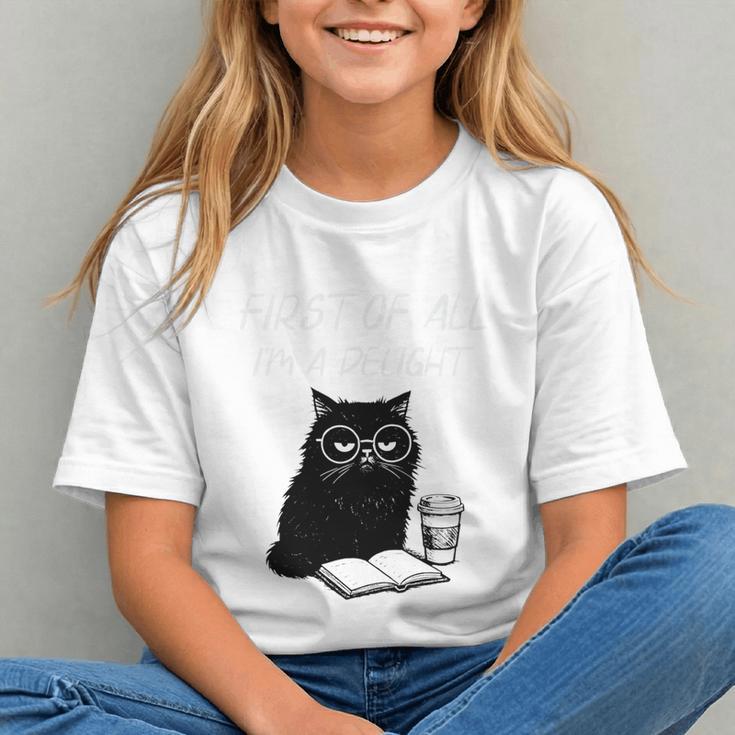 First Of All I’m A Delight Cute Cat Books Coffee Humor Graphic Youth First Of All I’m A Delight Cute Cat Books Coffee Humor Graphic Youth