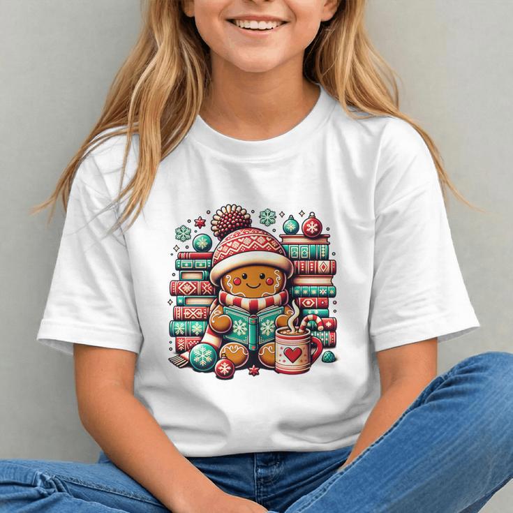 Gingerbread Reading Book Lovers Christmas Bookworm Librarian Premium Graphic Youth