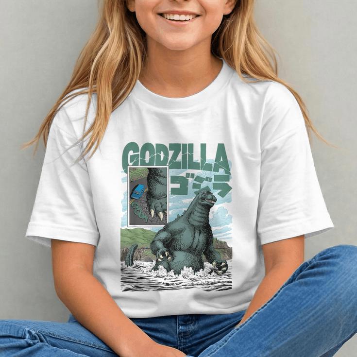 Godzilla Ocean Scene Comic Book Illustration Movie Monster Graphic Youth