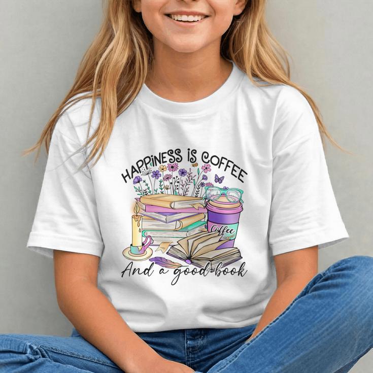 Happiness Is Coffee And a Good Book Women Love Reading Book Graphic Youth Happiness Is Coffee And a Good Book Women Love Reading Book Graphic Youth