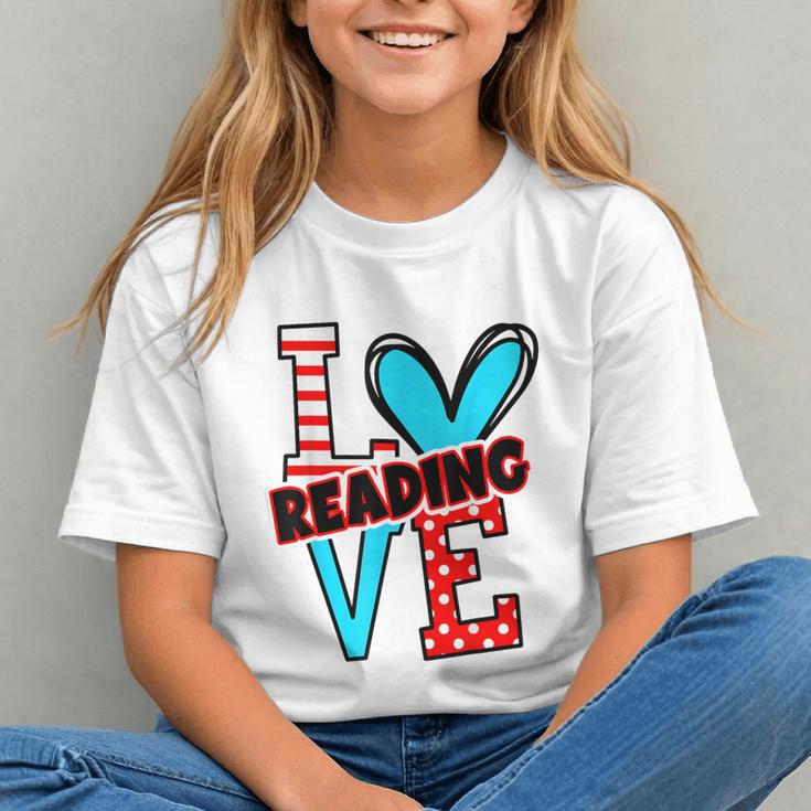 I Heart Books Love Reading Red And Stripe Animated Cat For Men Women Girls Kids Graphic Youth