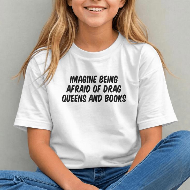 Imagine Being Afraid Of Drag Queens And Books Premium Graphic Youth