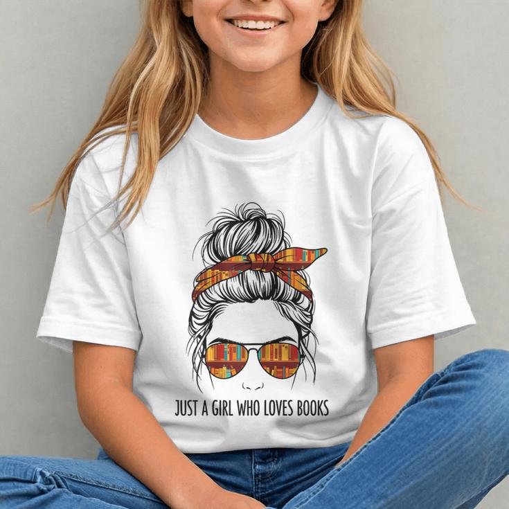 Just a Girl Who Loves Books Pajamas Shirt Reading Book Lover Graphic Youth