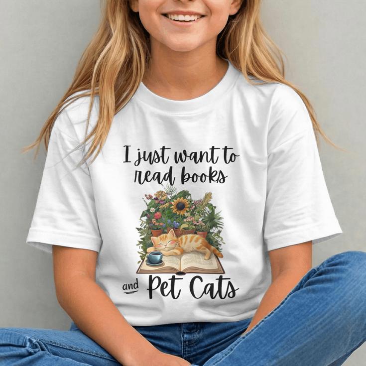 I Just Want To Read Books And Pet Cats Cat Lover Graphic Youth I Just Want To Read Books And Pet Cats Cat Lover Graphic Youth